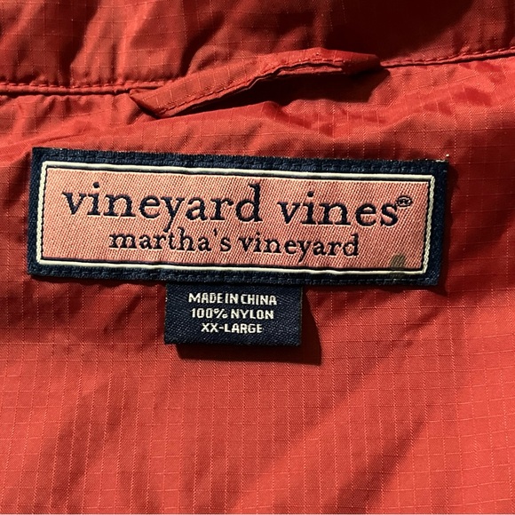 Vineyard Vines Martha’s Vineyard Men’s XXL Rain Jacket Burgundy Red Full Zip - Picture 10 of 16